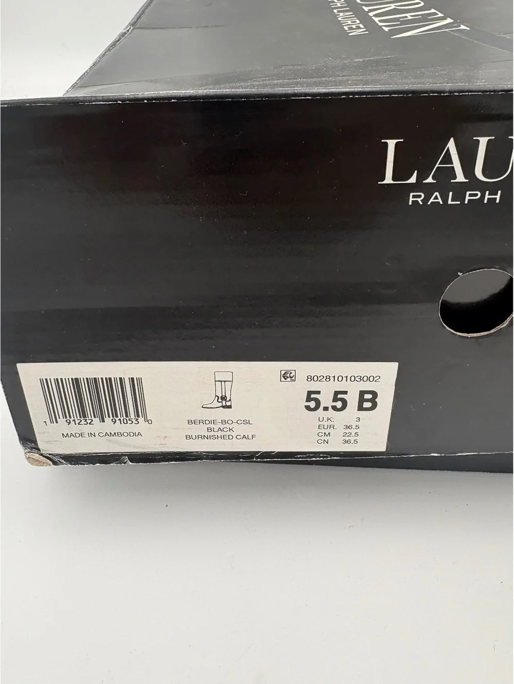 Lauren Ralph Lauren $275 NEW Black Leather Knee-High RL Boots Size 5.5B